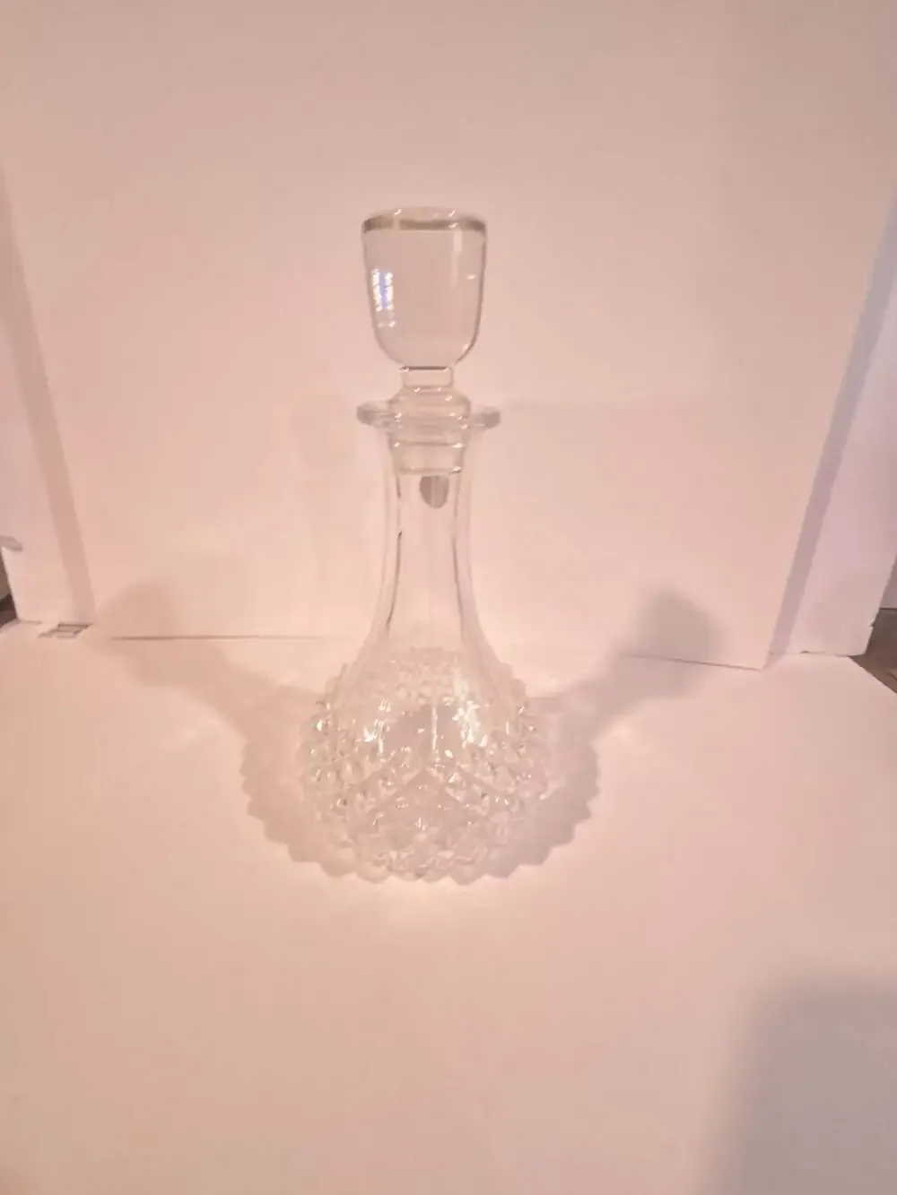 Cristal D'Arques Longchamp Pattern Lead Crystal Decanter with Stopper